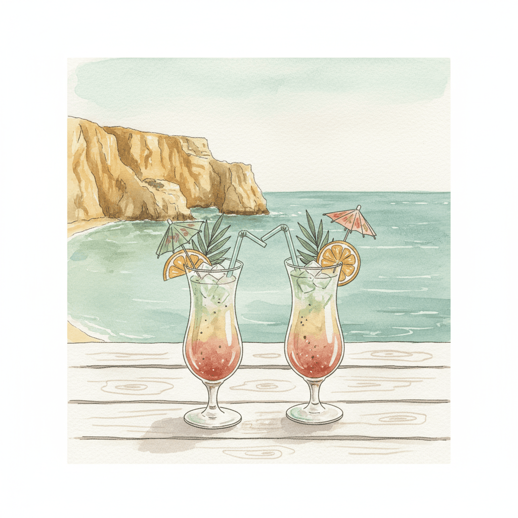 Drinks à beira-mar no Algarve